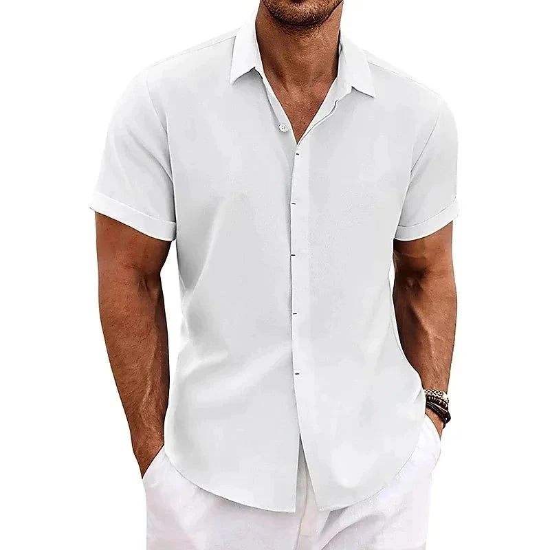 Leinenhemd für Herren | Langarm Sommer Shirt Hellblau [ Herrenkollektion - Leinenhemden - Frühling & Sommer '25 ] 295 - Leinenhemd für Herren Gratti Offiziell Weiß XS 